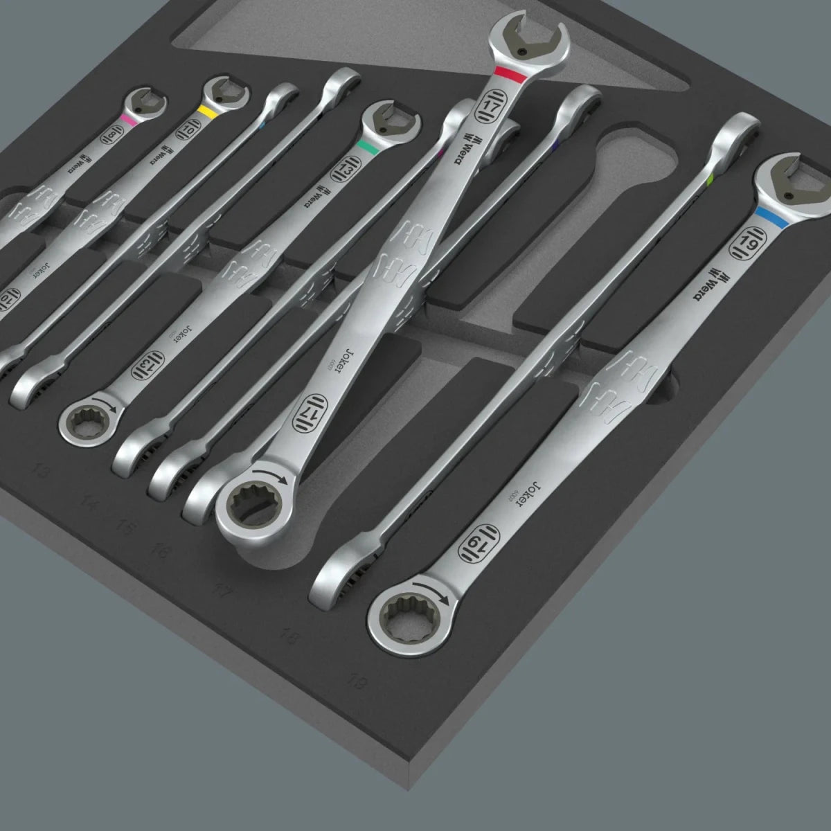 Wera 9735 Foam Insert 6007 Joker Set 1 Ratcheting Wrench Set (12 Pc) - Mr. Tools