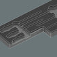 Precision cutouts inside the empty two-color Wera 9817 shadow foam insert highlighting tool organization