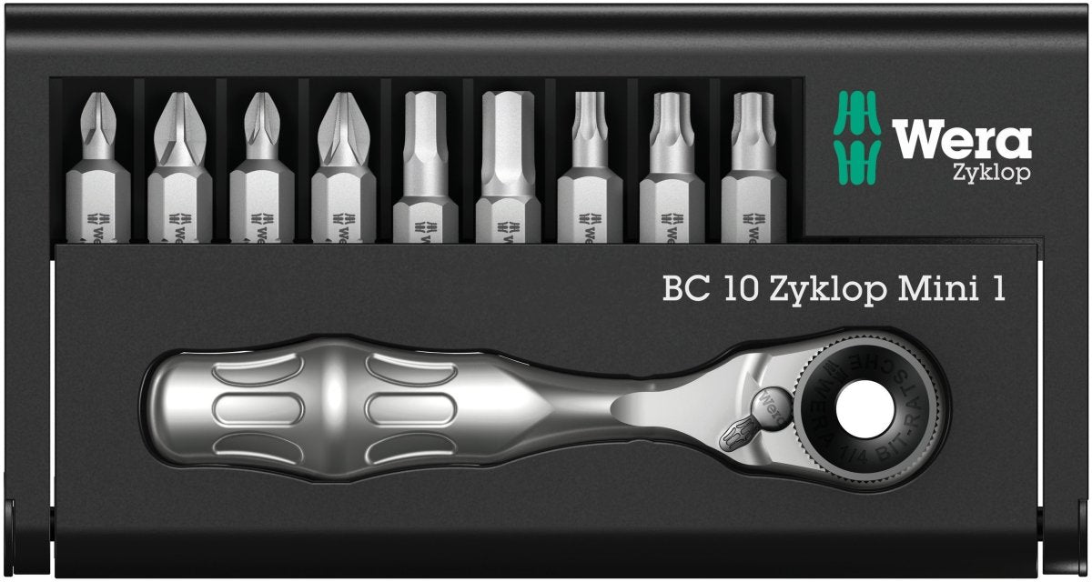 Wera Bit - Check 10 Zyklop Mini 1 Socket Wrench Bit Set 1/4" Drive 05073645001 - Mr. Tools