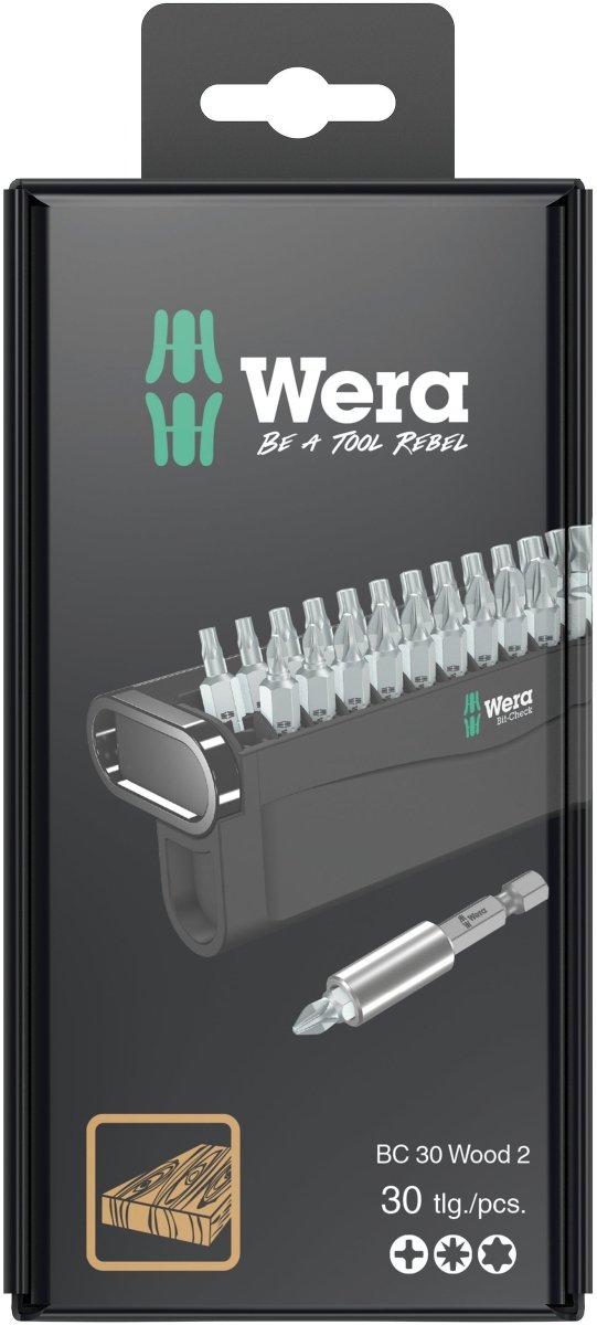 Wera Bit - Check 30 Wood 2 SB Screwdriver Bit Set 05057438001 - Mr. Tools