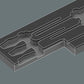 Precision cutouts inside an empty two-color Wera shadow foam insert for Series 900 chiseldrivers