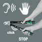 Graphic depicting the audible click and tactile release signal when Wera torque wrench reaches target value