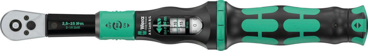 Wera Click - Torque Lock A 5 R/L Torque Wrench 2.5 - 25 Nm 1/4" Drive 05075693001 - Mr. Tools