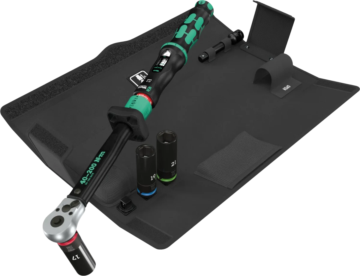 Wera Click-Torque Lock C 3 car wheel change set in portable textile box.