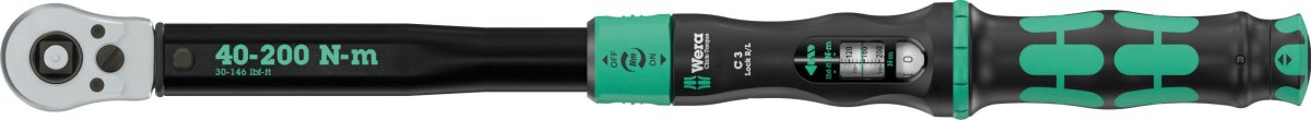 Wera Click - Torque Lock C 3 R/L Torque Wrench 40 - 200 Nm 1/2" Drive 05075695001 - Mr. Tools