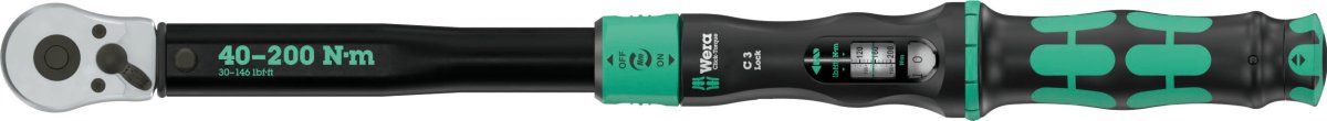 Wera Click - Torque Lock C 3 Torque Wrench 40 - 200 Nm 1/2" Drive 05075692001 - Mr. Tools