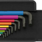 Wera 19-piece Big Pack Multicolour Hex-Plus L-key set laid flat inside black textile folding storage case showing all 18 color-coded keys.