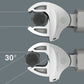 Technical diagram illustrating the 30-degree return angle feature on the Wera Joker 4XL insert spanner for tight spaces
