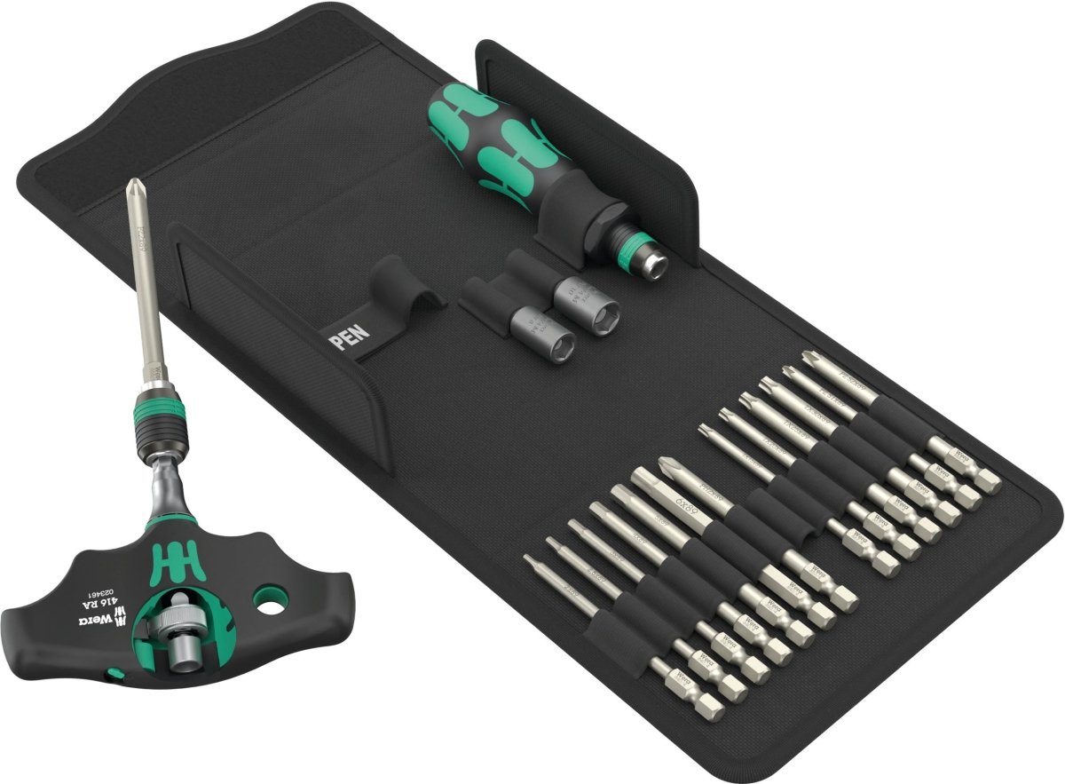 Wera Kraftform Kompakt 400 RA SHK Set 1 HVAC Ratcheting T - Handle Set Metric 05136072001 - Mr. Tools