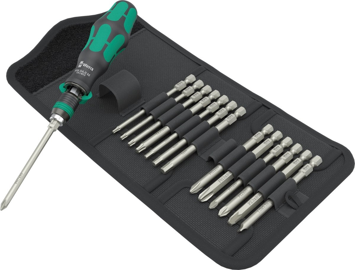 Wera Kraftform Kompakt 838 RA - R M Ratcheting Screwdriver Set 1 Metric 05051061001 - Mr. Tools