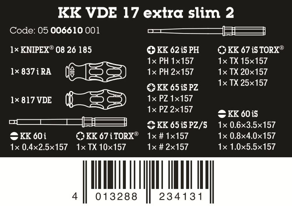 Wera Kraftform Kompakt VDE 17 Extra Slim 2 Tool Finder 17 Pieces 05006610001 - Mr. Tools