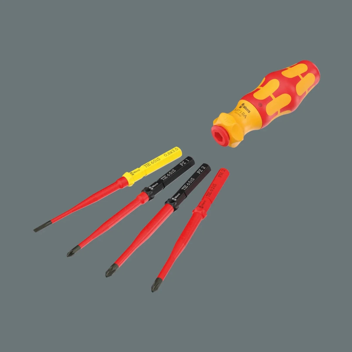 Wera Kraftform Kompakt VDE GO RA 1 Insulated Ratcheting Screwdriver Set, 6-Piece - Mr. Tools