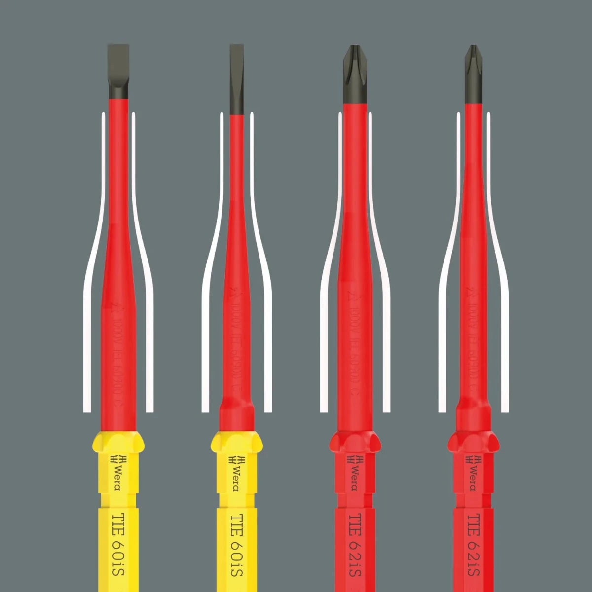 Wera Kraftform Kompakt VDE GO RA 2 Insulated Ratcheting Screwdriver Set, 5-Piece - Mr. Tools