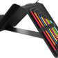 Pop-up textile case set up vertically showing nine color-coded Wera TORX L-keys in dedicated holding loops.