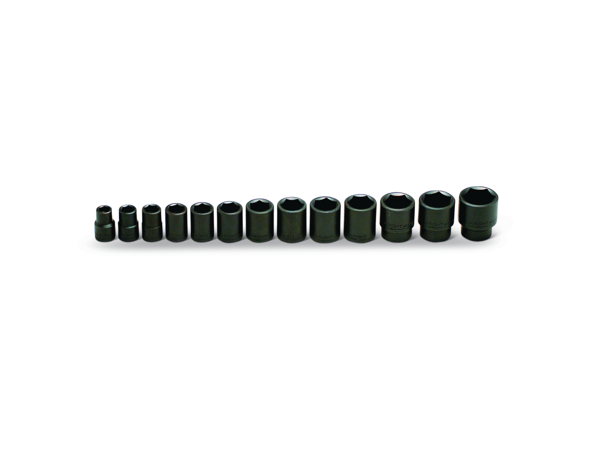 Wright Tool 6 Point Standard Impact Socket Set 13 Piece 1/2" Drive SAE 415 - Mr. Tools