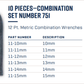 Wright Tool WRIGHTGRIP® 2.0 12 Point Combination Wrench Set 10 Pieces Metric 751 - Mr. Tools