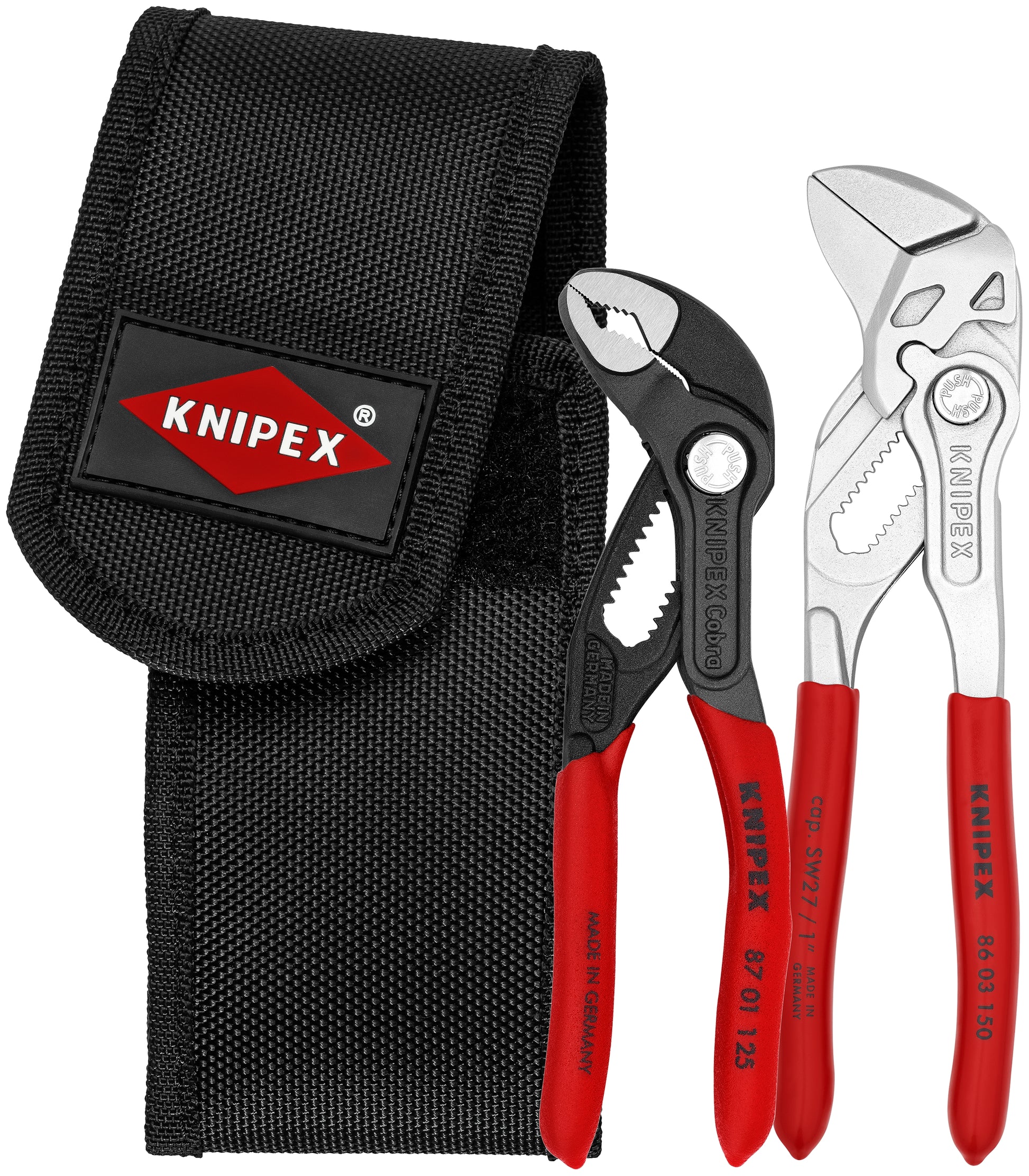 knipex cobra® mini pliers set with pouch 2 piece 00 20 72 v01