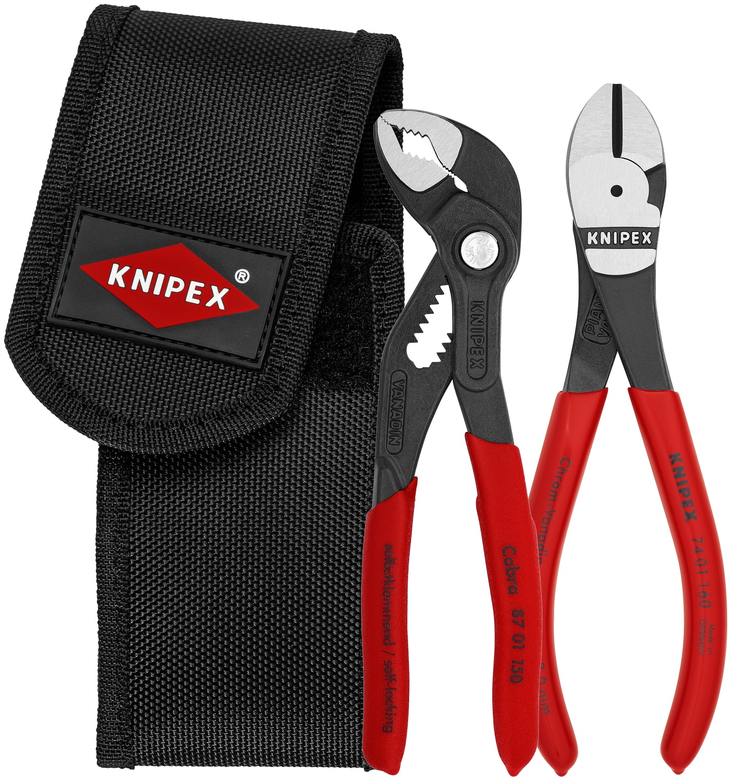 knipex cobra® mini pliers set with pouch 2 piece 00 20 72 v02