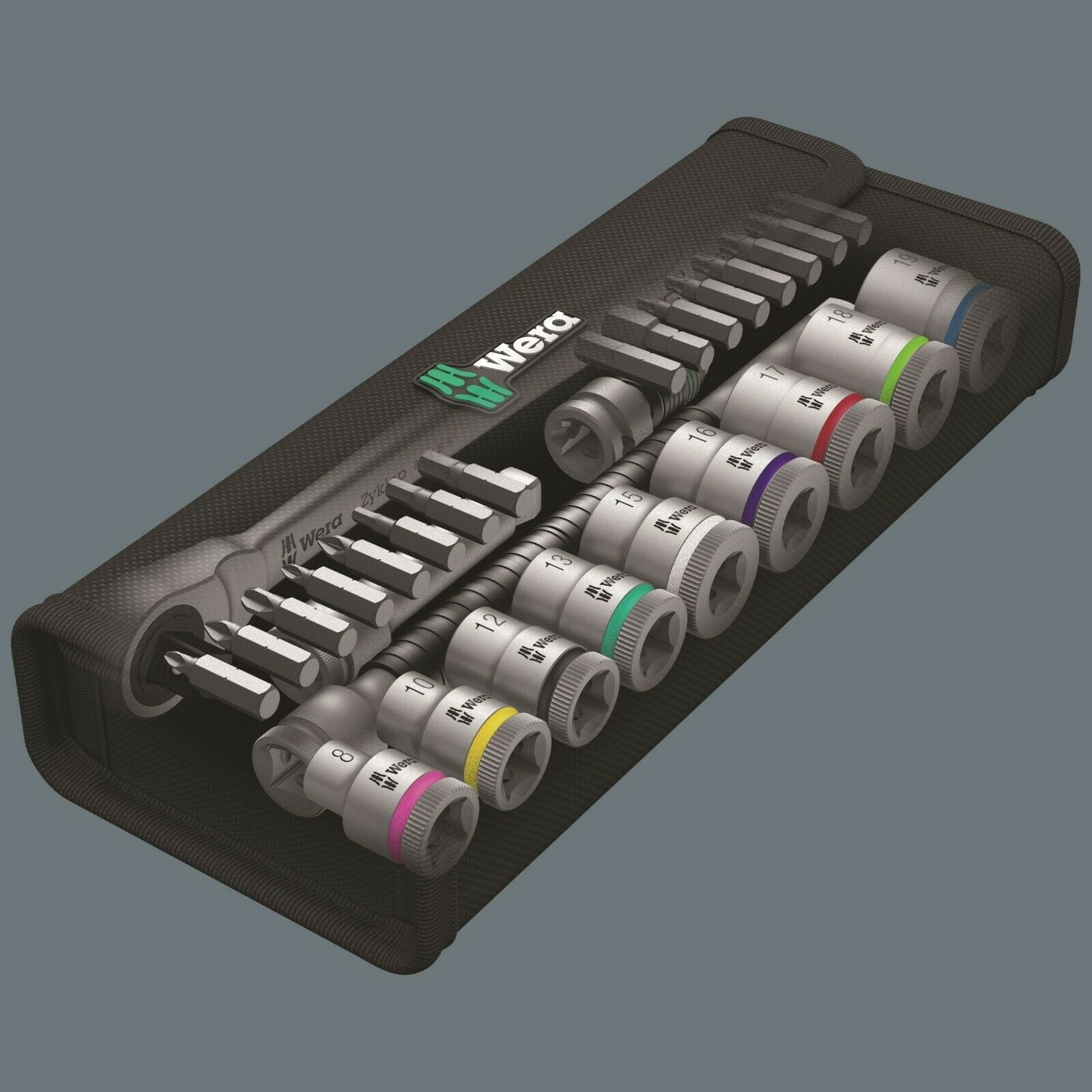 Wera 8100 SB 8 Zyklop Metal Switch Ratchet Set 3/8