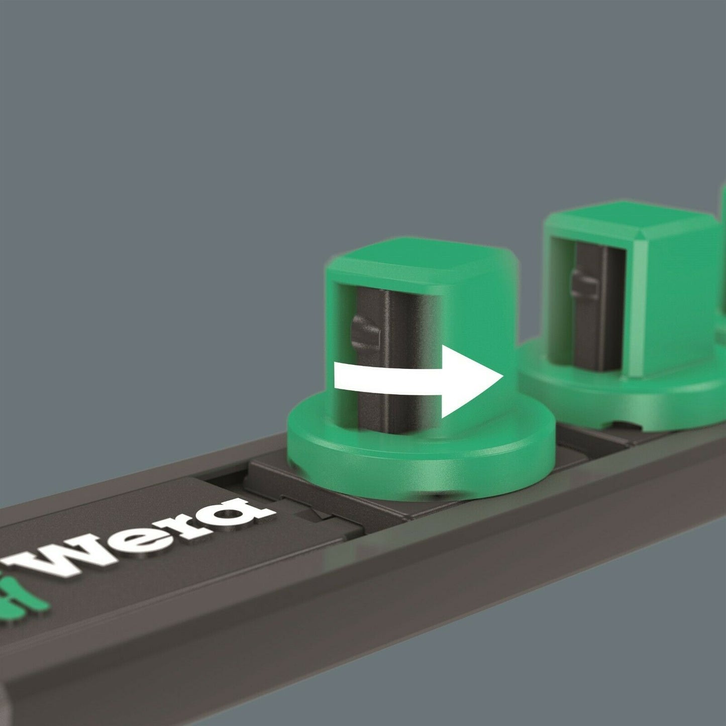 wera a 1 zyklop magnetic socket rail set 1/4" drive 9 pieces sae 05005420001