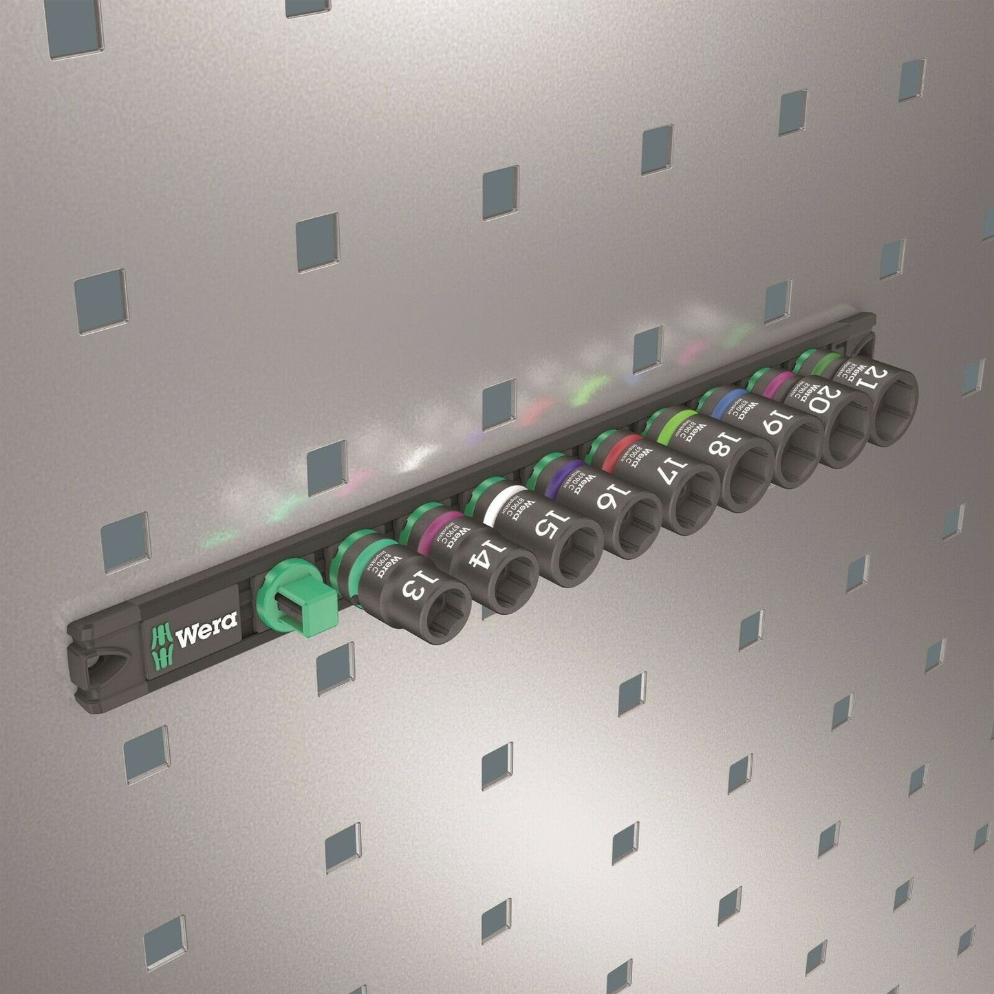 wera magnetic socket rail c impaktor 1 set 1/2" drive 9 pieces 05005490001