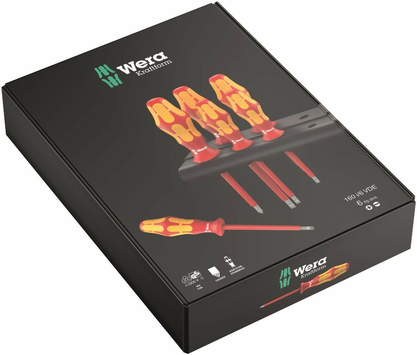 wera 160 i/6 kraftform plus series 100 vde insulated screwdriver set 05006145001