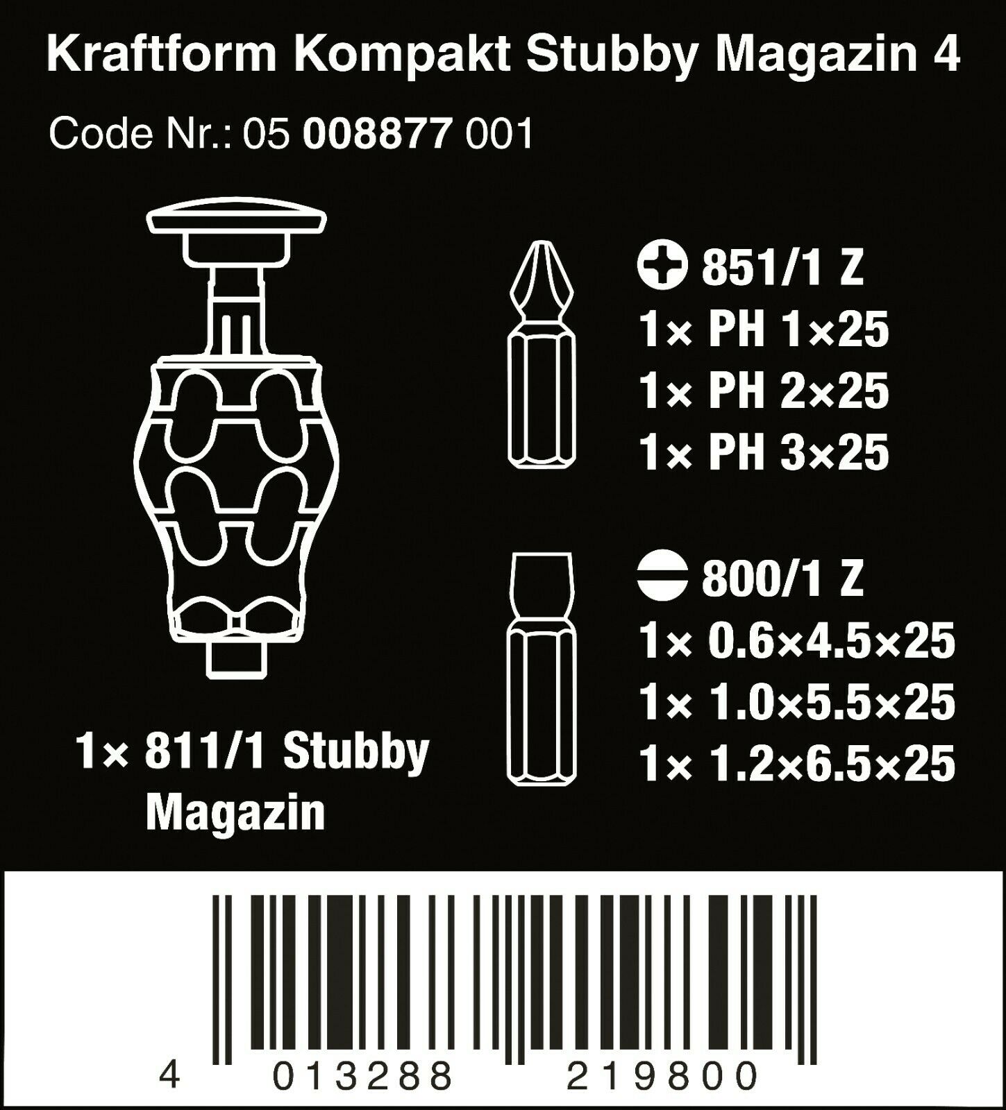 Wera Kraftform Kompakt Stubby Magazin 4