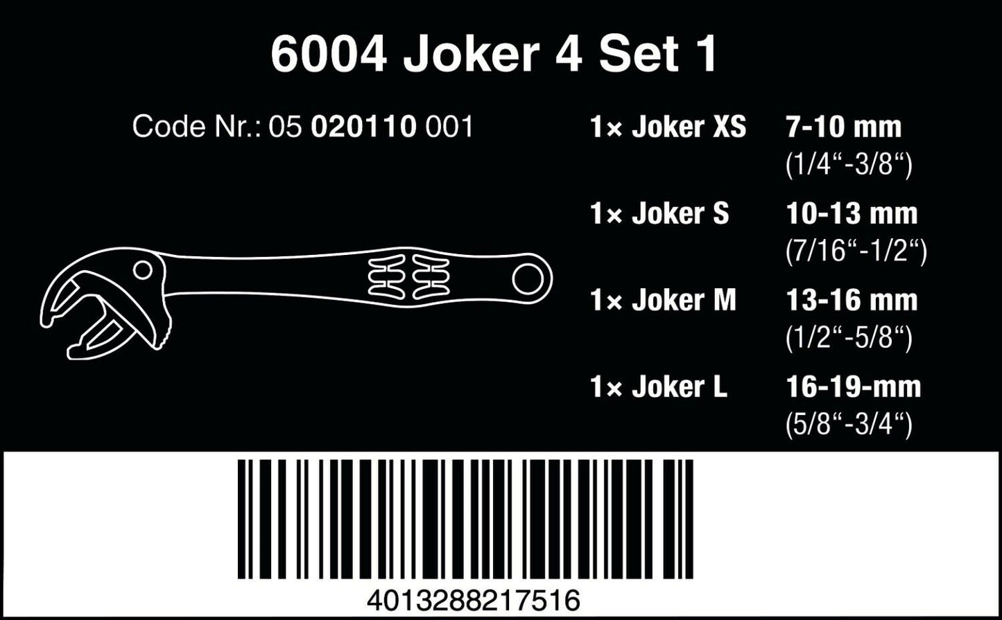 wera 6004 joker self setting wrench set 4 piece 05020110001