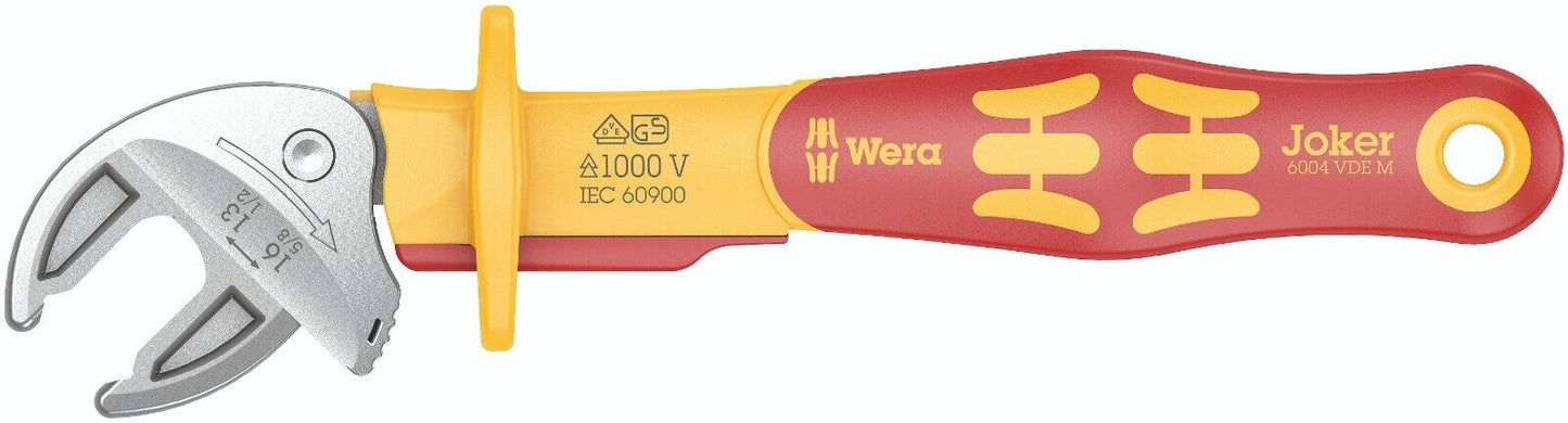 Wera 6004 Joker VDE Insulated Self Setting Spanner Wrench Medium 05020