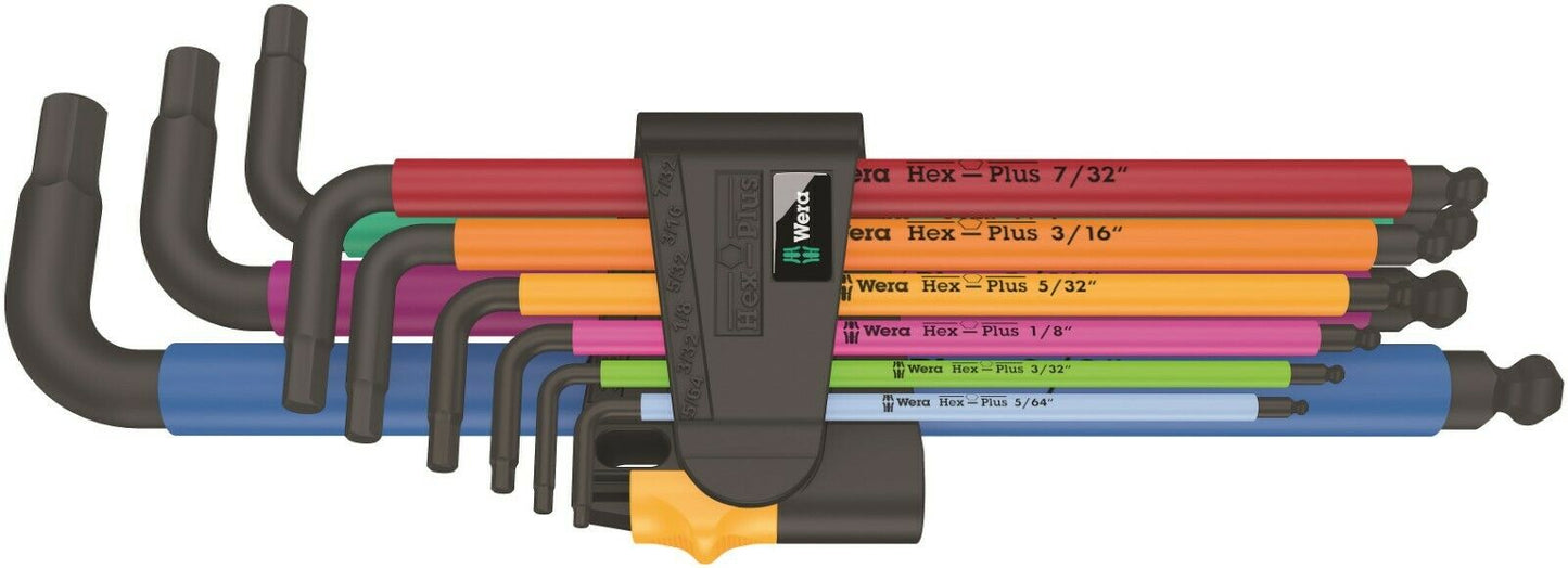 wera 950/9 hex-plus multicolor 2 l-key set sae 9 pieces 05022640001