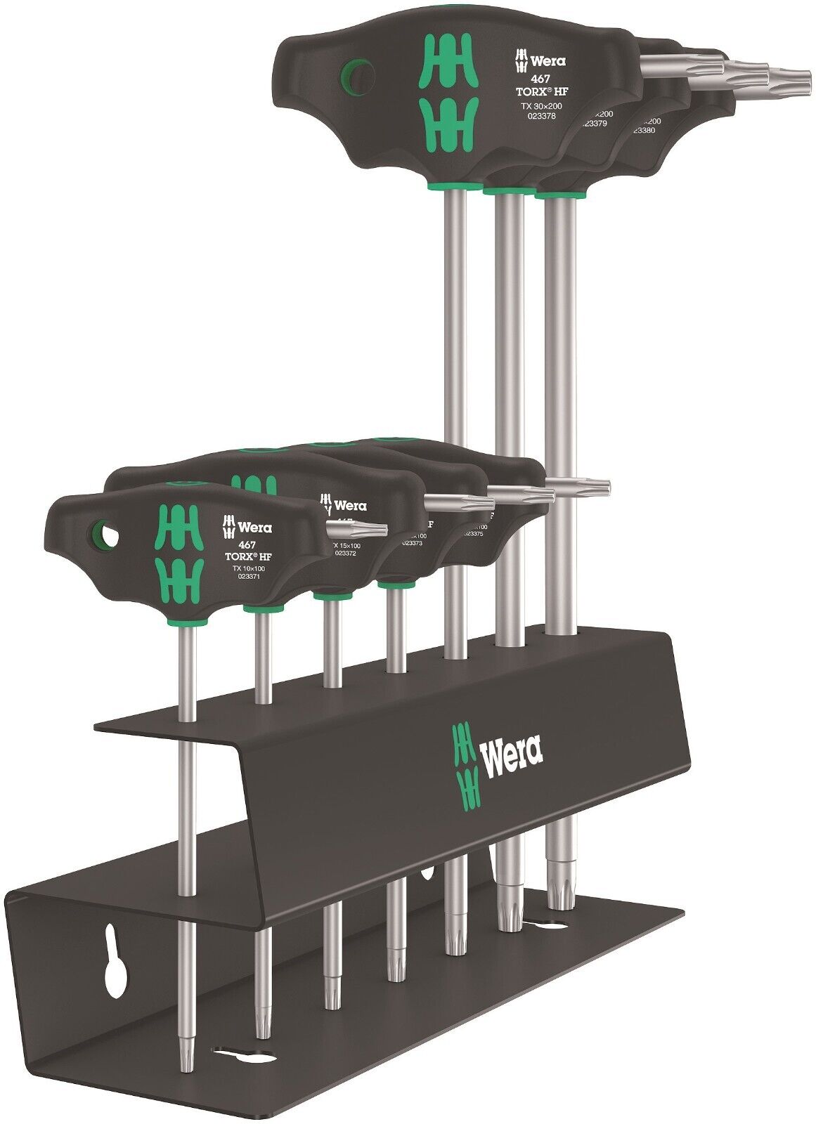 Wera 467/7 HF Set 2 TORX® T-Handle Screwdriver Set With Rack 7 Piece 05023456001