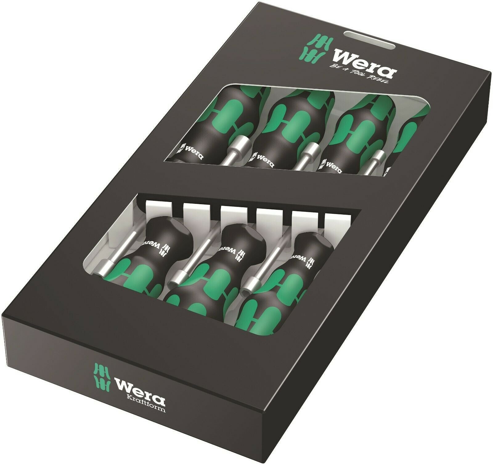 Wera 395 HOLO/7 Kraftform Plus Hollow Shaft Nut Driver Set Metric  05029510001