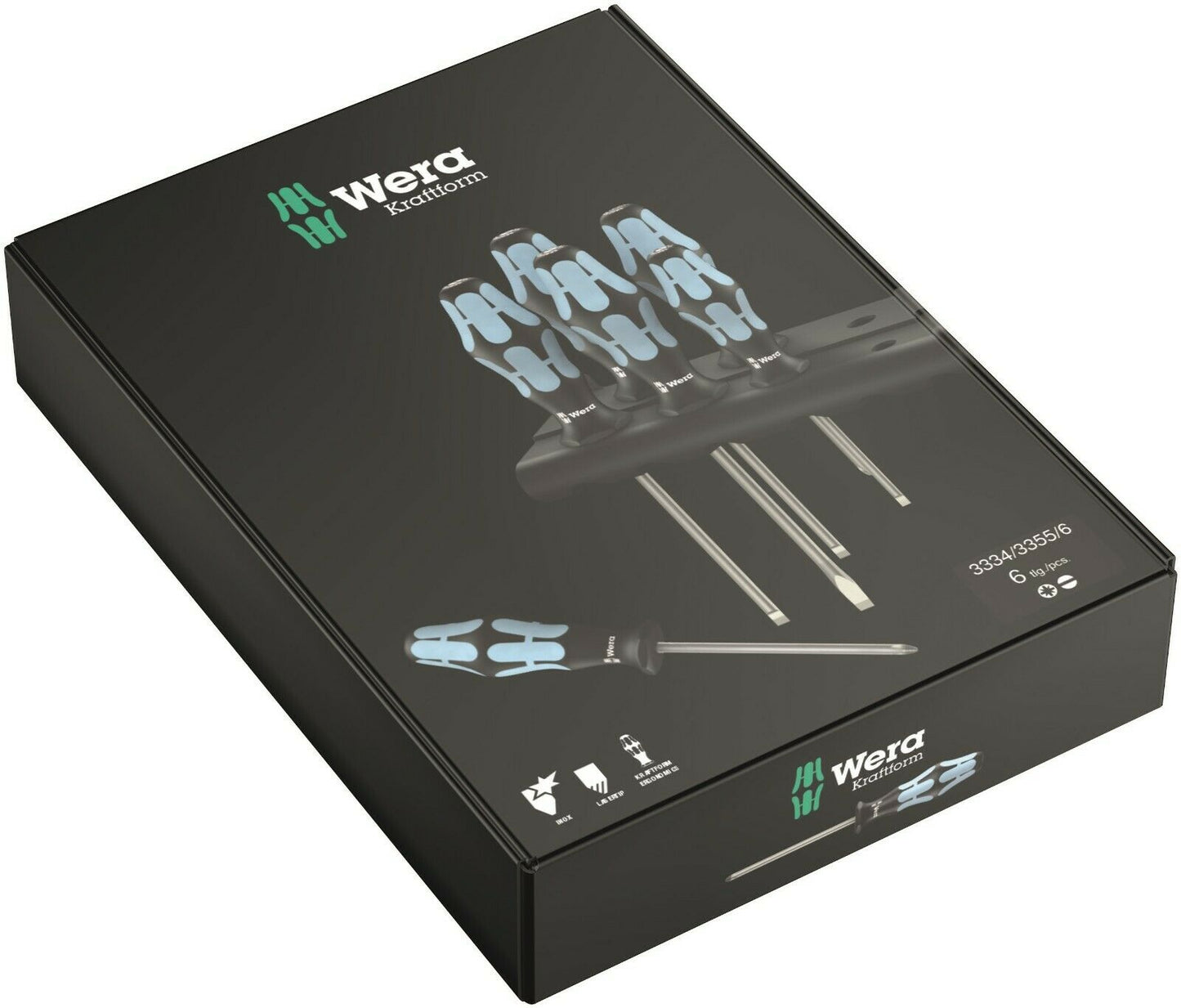 wera 3334/3355/6 stainless steel screwdriver set 6 piece 05032061001