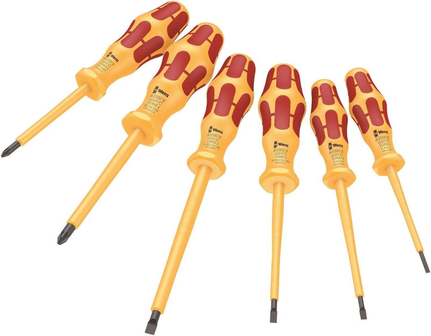 wera 1060 i/1065 i/6 kraftform vde screwdriver set 6 pieces 05051576001