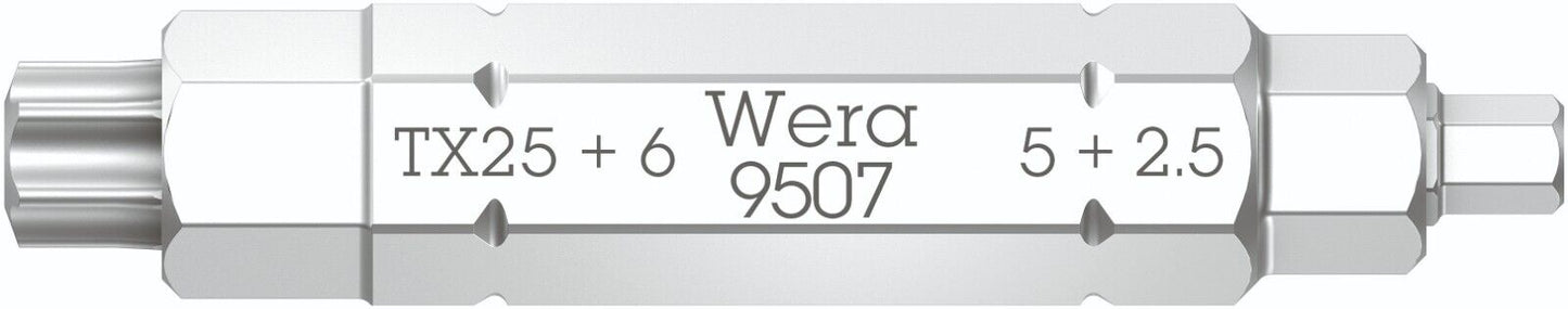 Wera 9507 4 in 1 Bit 2 SB Hex Screwdriver Bit 2.5, 5, 6 mm & TX 25 05073202001
