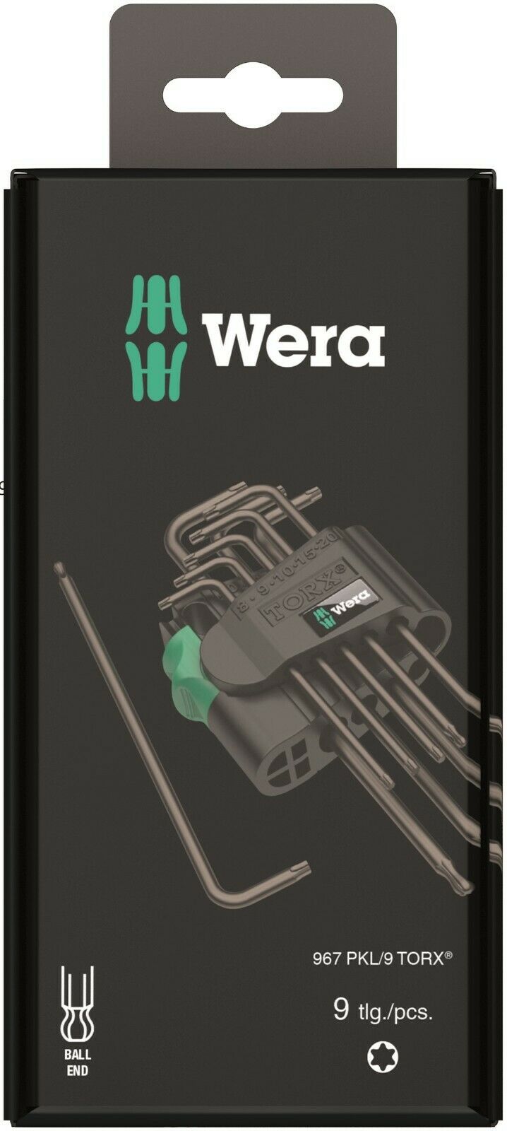 wera 967/9 tx 1 sb torx® l-key set with ball end 9 pieces 05073598001