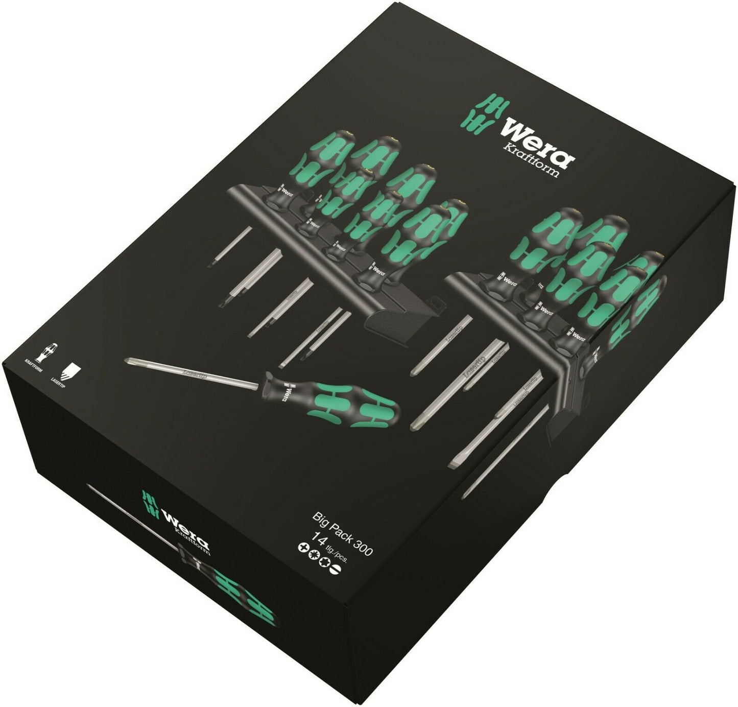 wera kraftform big pack 300 series screwdriver set 14 pieces 05105630001
