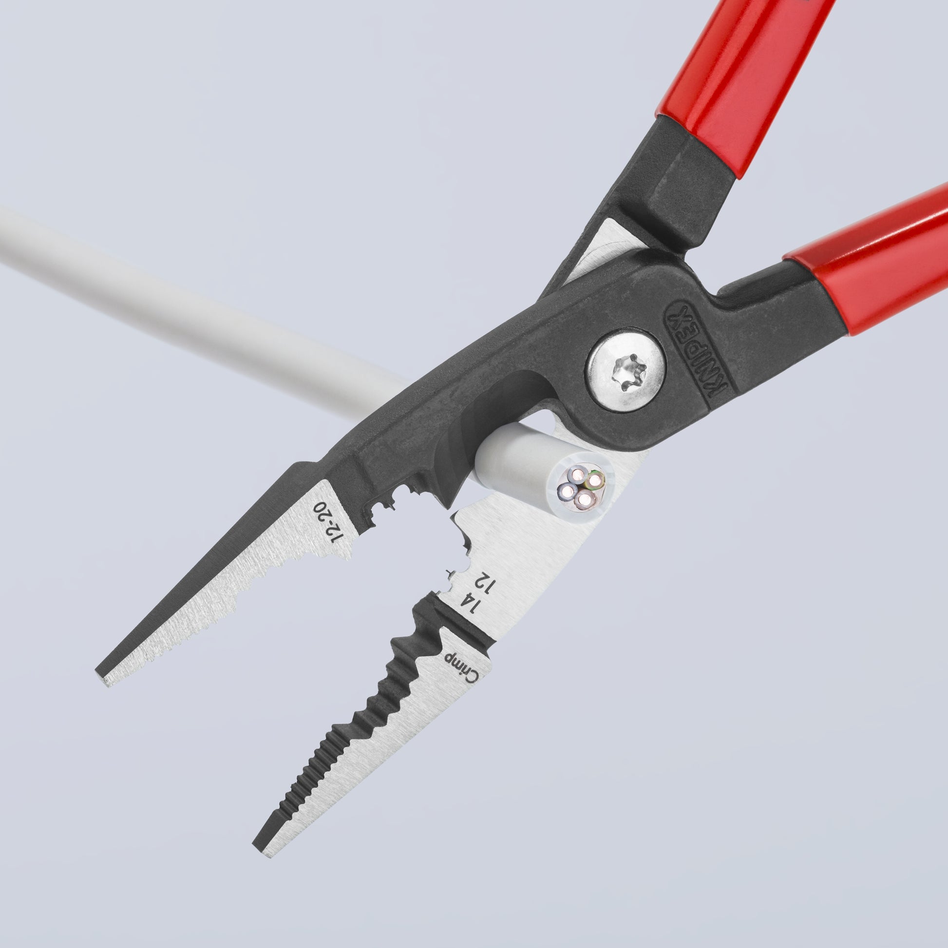 KNIPEX Electricians' Shears with Crimp Area for Ferrules - Red