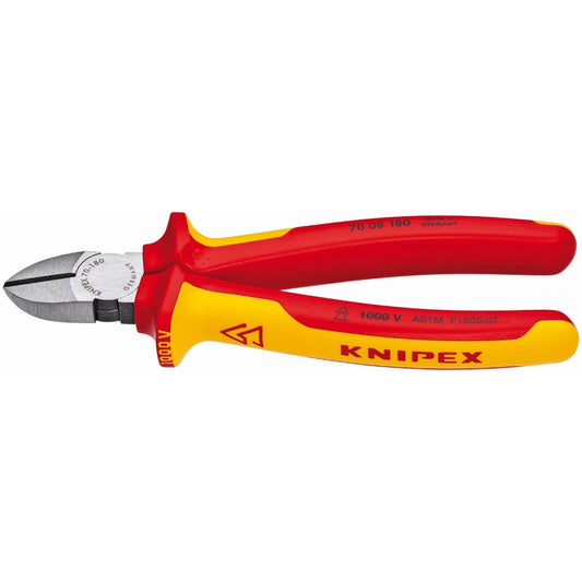 Knipex High Leverage Diagonal Cutters 1000V Insulated 7 1/4" 70 08 180 US
