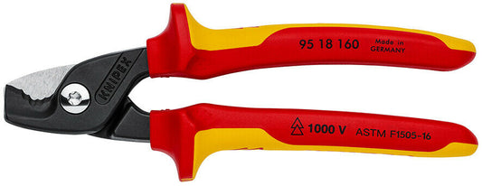 knipex insulated stepcut cutting edge cable shears 6 1/4" 95 18 160 us
