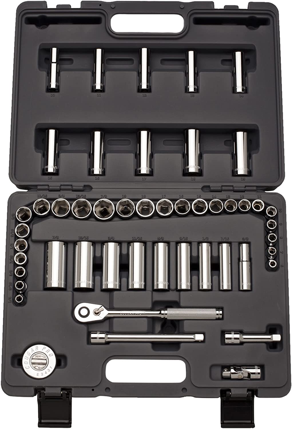 Cougar Pro Socket Wrench Box Set 49 Pieces 3/8" Drive Metric/SAE A39