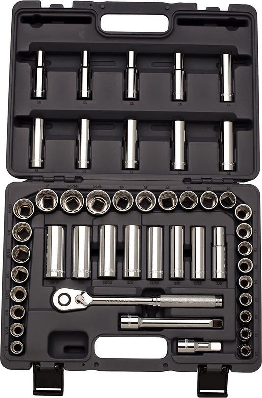 Cougar Pro Socket Wrench Box Set 47 Pieces 1/2" Drive Metric/SAE A49