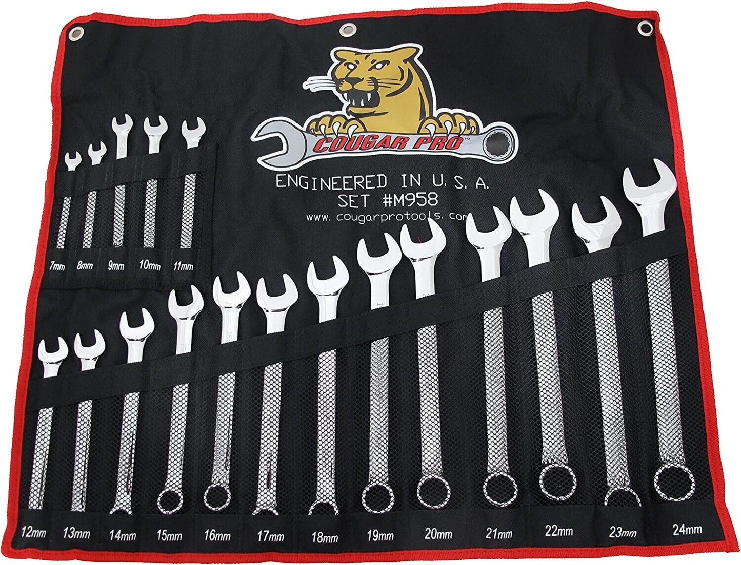 Cougar Pro Combination Wrench Set 18 Piece Metric M958