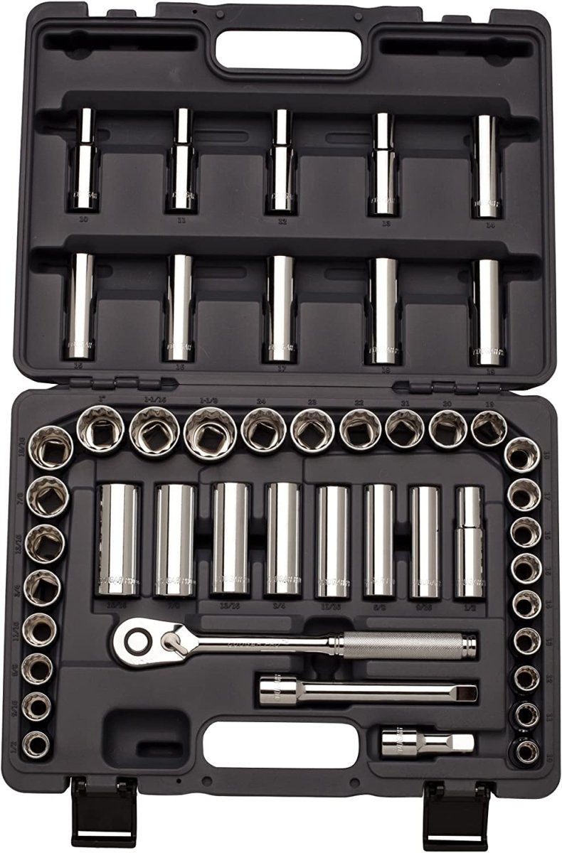 Cougar Pro Socket Wrench Box Set 47 Pieces 1/2" Drive Metric/SAE A49 - Mr. Tools