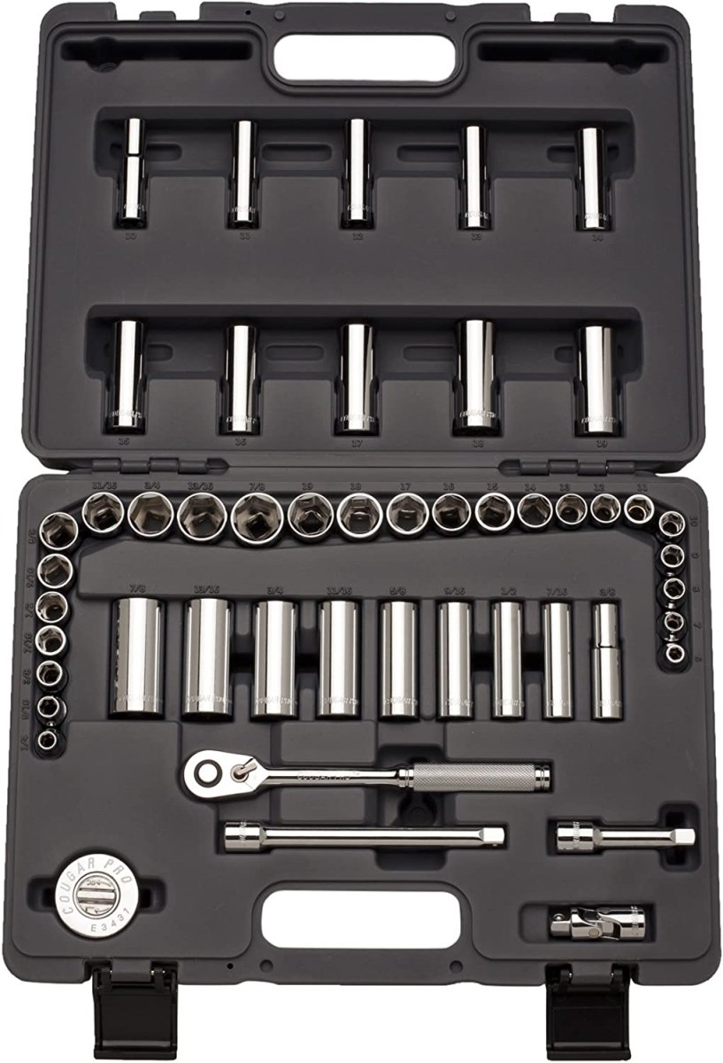 Cougar Pro Socket Wrench Box Set 49 Pieces 3/8" Drive Metric/SAE A39 - Mr. Tools