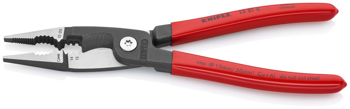 Knipex 6 - in - 1 Electricians Pliers 12 - 14 AWG 13 81 8 - Mr. Tools