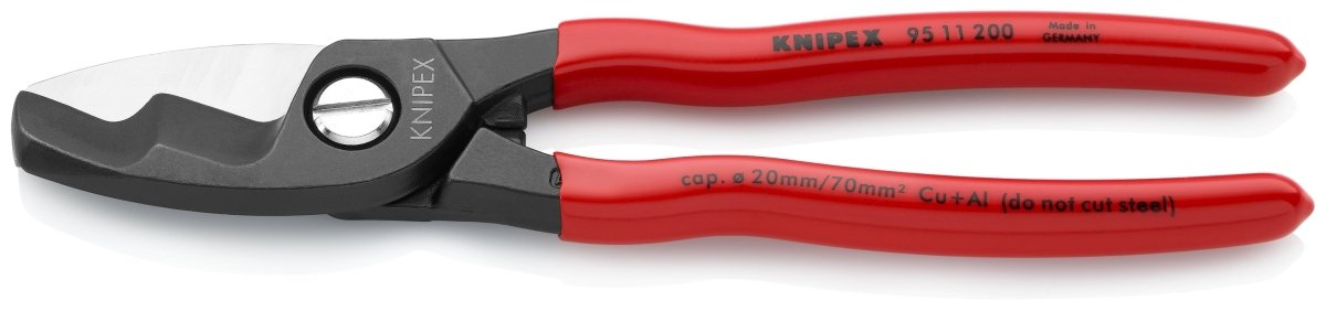 Knipex Cable Shears With Twin Cutting Edge 8" 95 11 200 - Mr. Tools