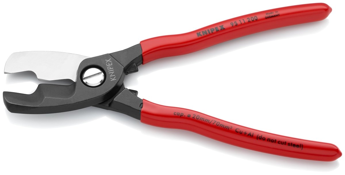 Knipex Cable Shears With Twin Cutting Edge 8" 95 11 200 - Mr. Tools