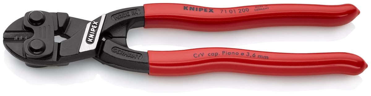 Knipex CoBalt® High Leverage Bolt Cutters 8" 71 01 200 - Mr. Tools