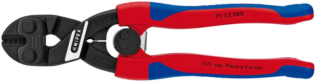 Knipex CoBalt® High Leverage Compact Bolt Cutters 8" 71 12 200 - Mr. Tools